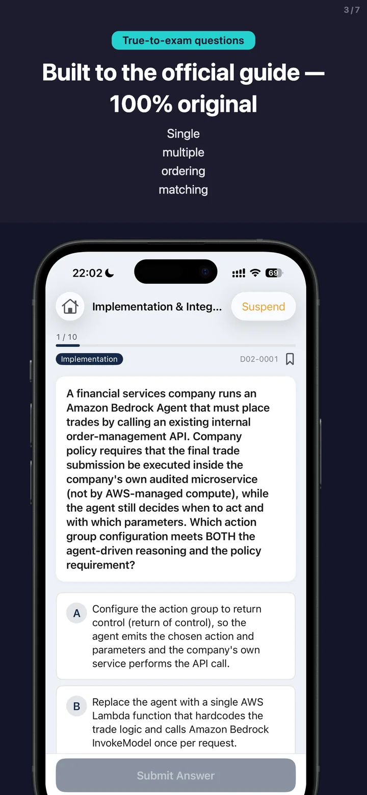 AIP-C01 explanation screen in English