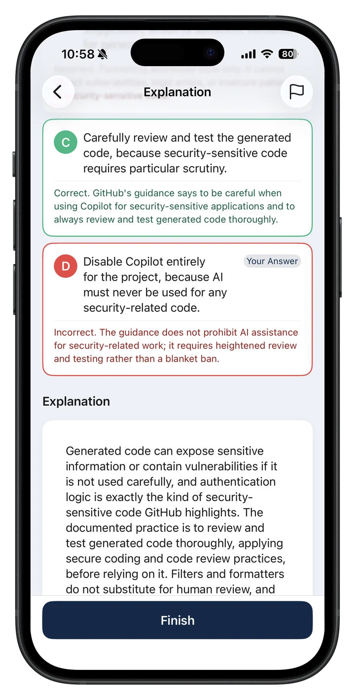 Explanation screen of GH-300 question collection
