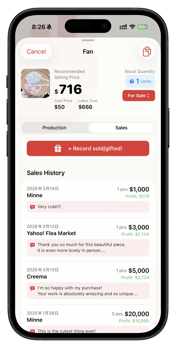 Sales records and customer feedback