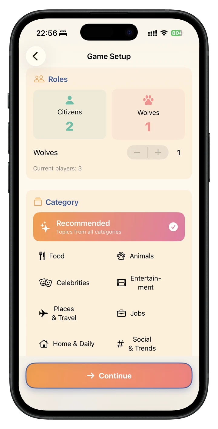 WordWolfParty game screen
